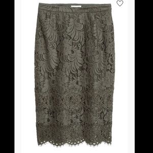 H & M Lace Green Skirt